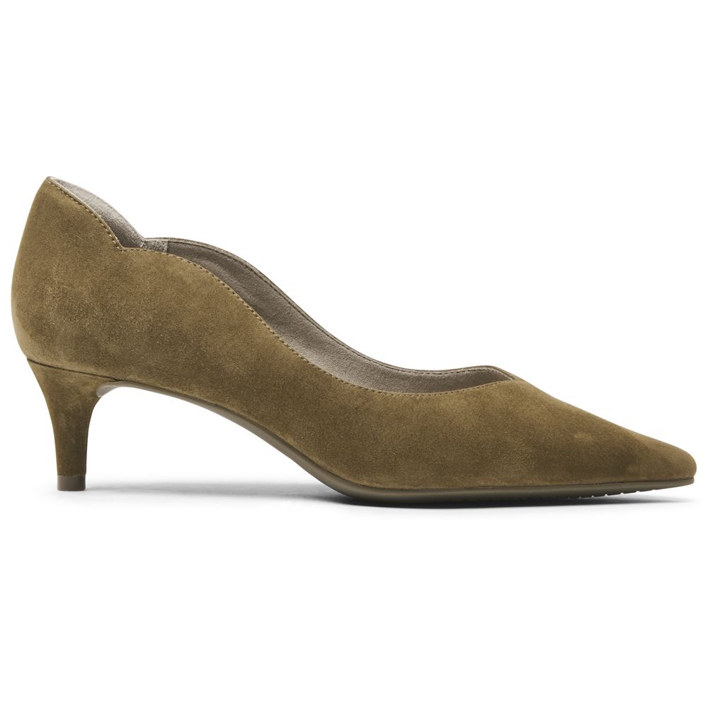 Rockport Total Motion Noelle Scalloped-Back Heel - Womens Pumps - Green - NZ (TLQ-641258)